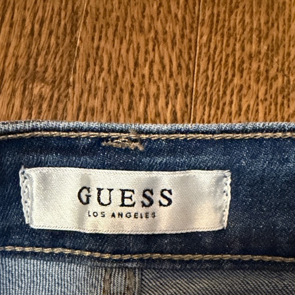 Guess High Waisted Denim Shorts with Flowe Embroidery - Picture 6 of 7